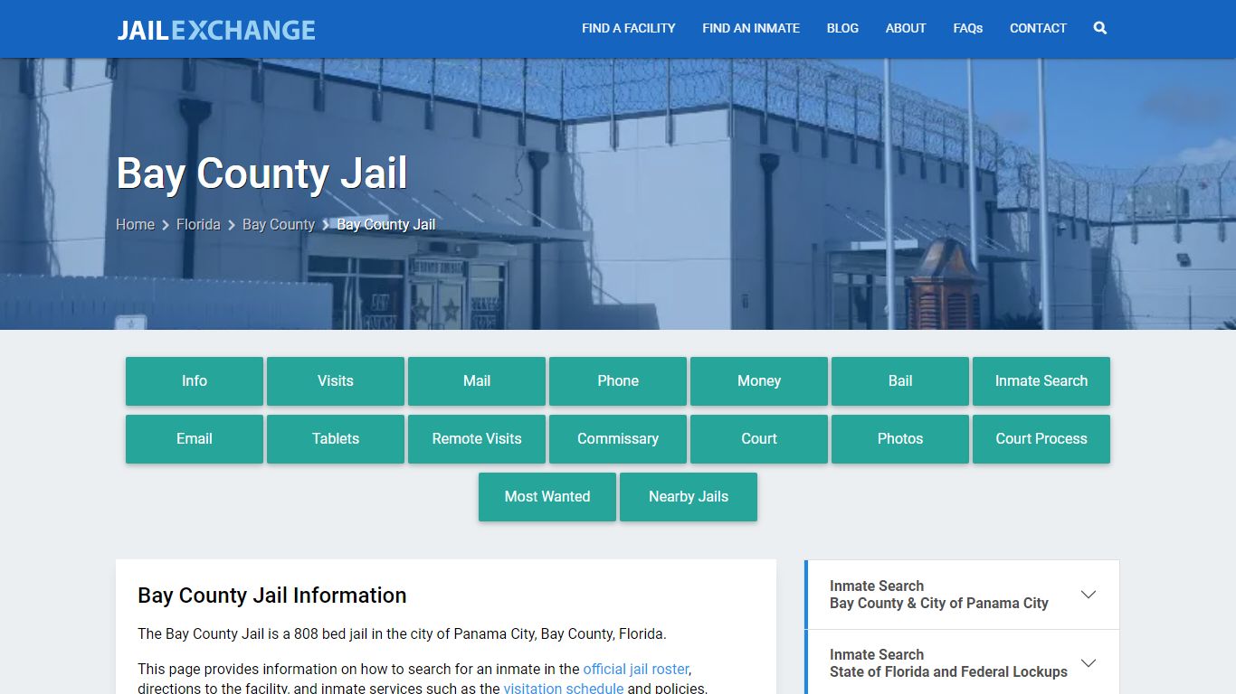 Bay County Jail, FL Inmate Search, Information - Jail Exchange